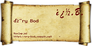 Őry Bod névjegykártya